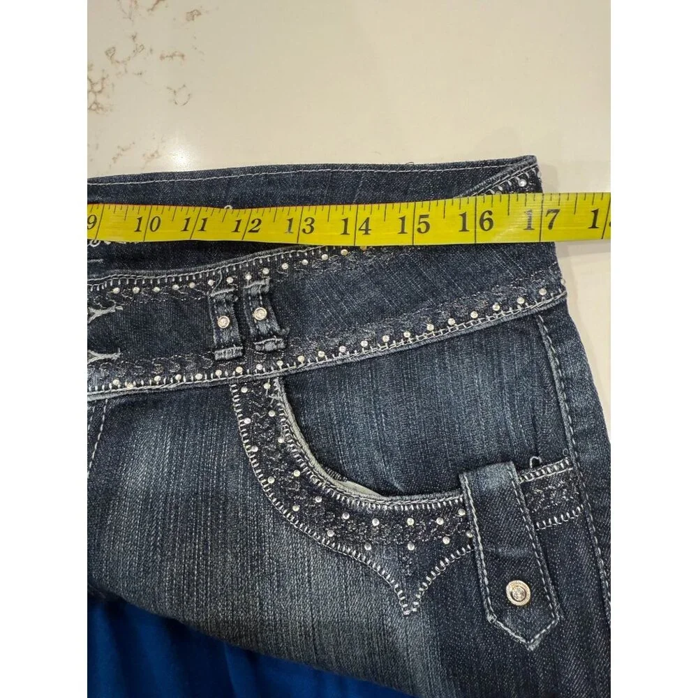 BB Jeans Blue Straight Leg  Jeans - Crystal Embellished - Size 18